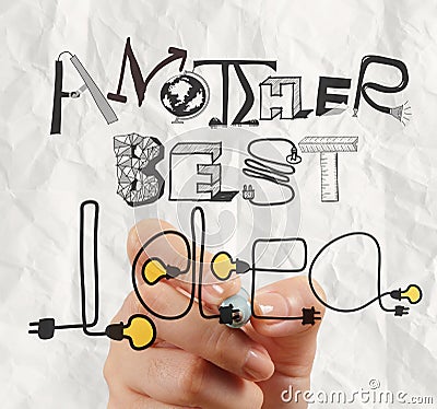 Graphic design ANOTHER BEST IDEA word Stock Photo