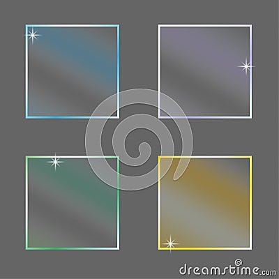 Graphic design 3d icon set. Gradient color. Realistic glassmorphism matte plexiglass shape. Vector illustration. Vector Illustration