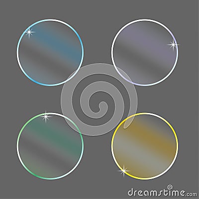 Graphic design 3d icon set. Gradient color. Realistic glassmorphism matte plexiglass shape. Vector illustration. Vector Illustration