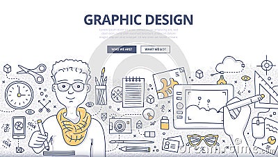 Graphic Design Doodle Concept Vector Illustration