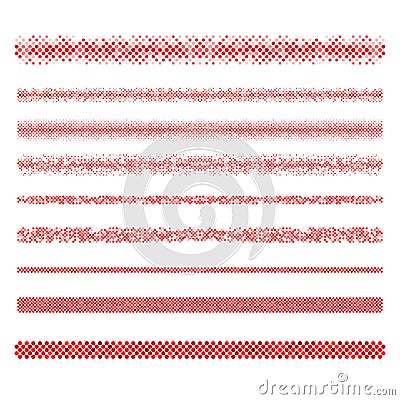 Graphic design elements - red page divider lines Vector Illustration