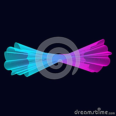 Abstraction of digital multicolored intersections of lines and circles. Design suitable for logo, equalizer, company Vector Illustration