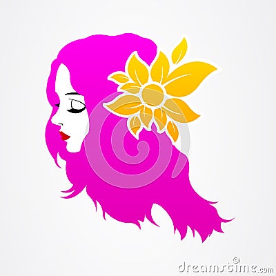 Graphic design girl portrait woman Vector Illustration