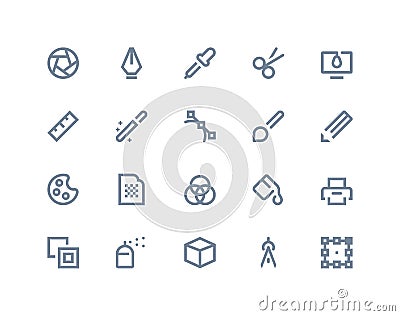 Graphic design icons. Line series Vector Illustration