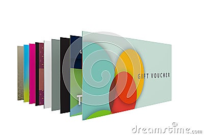 graphic design ideas ofr gift vouchers rendered on a white background Stock Photo