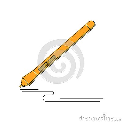 Graphic design instrument, stylus pen for graphic tablet Vector Illustration