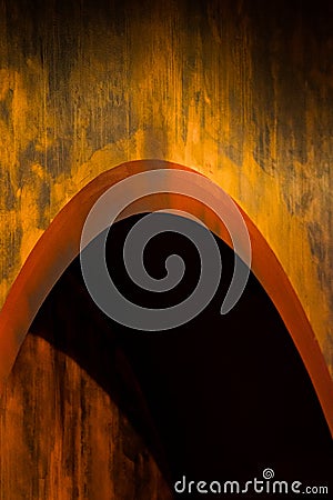 Abstract fire red and orange wall arch texture Stock Photo