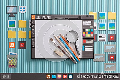 Graphic design software Stock Photo