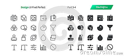 Graphic Design UI Pixel Perfect Well-crafted Vector Thin Line And Solid Icons 30 1x Grid for Web Graphics and Apps. Vector Illustration
