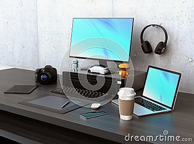 Graphic designer desktop Stock Photo