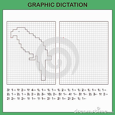 Graphic dictation. Educational games for kids. Vector Illustration