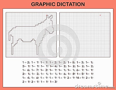 Graphic dictation. Educational games for kids. Vector Illustration