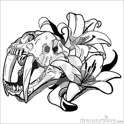 Graphic drawing | Tiger Lily Vector Illustration