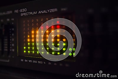 Graphic equalizer bars on an audio system Stock Photo