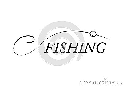 Graphic fishing hook, vector Vector Illustration