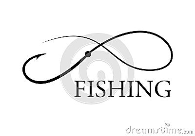 Graphic fishing hook, vector Vector Illustration
