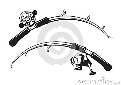 Graphic fishing rod, vector Vector Illustration