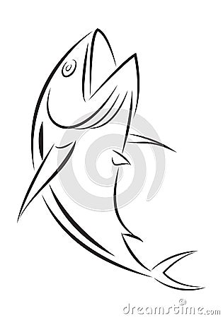 Graphic fishing tuna, vector Vector Illustration