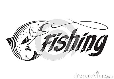 Graphic fishing, vector Vector Illustration
