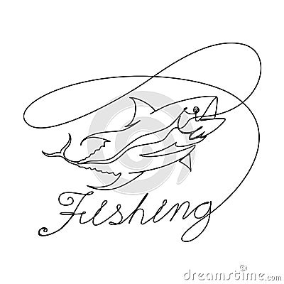 Graphic fishing, vector Vector Illustration