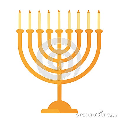 graphic hanukkah candlestick on white background Stock Photo