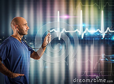 Graphic heartbeat Stock Photo