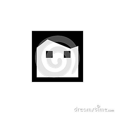 Graphic human face icon. Square boy face vector Vector Illustration