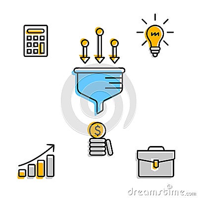 Graphic icons for business work process Stock Photo