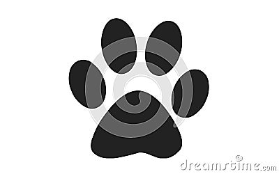 Graphic illustration of a black trace of an animal isolated on a white background Cartoon Illustration