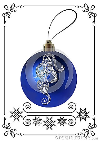 Graphic illustration with Christmas decoration 35 Vector Illustration