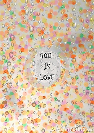 God is love graphic. Cartoon Illustration