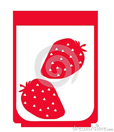 Graphic image of a glass with two strawberries Stock Photo