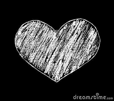 Graphic image of a large heart on a black background Stock Photo