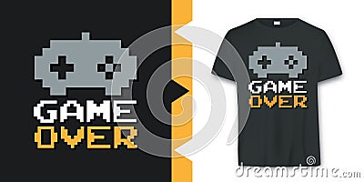 Graphic joypad arcade game T-shirt Design vector Vector Illustration
