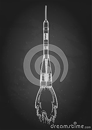 Graphic launching rocket Vector Illustration