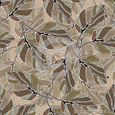 Graphic leaves. Melange from leaves for decoration. Stock Photo