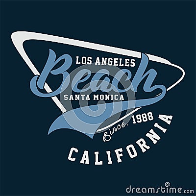Graphic LOS ANGELES BEACH CALIFORNIA Stock Photo