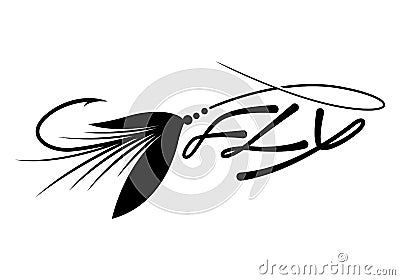 Graphic lure fly fishing, vector Vector Illustration