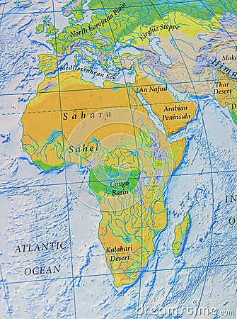 Graphic map of Africa close Stock Photo