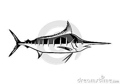 Graphic marlin, vector Vector Illustration