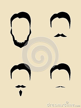 Graphic of men facial hair types Vector Illustration