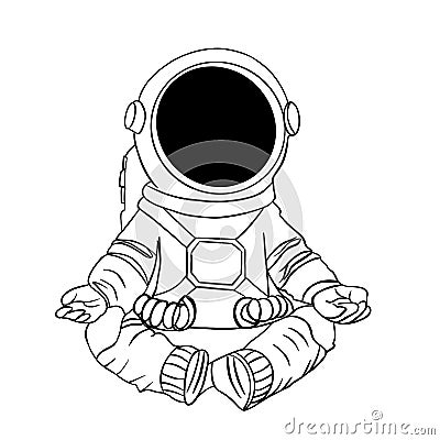 meditating astronaut resting before flight Stock Photo