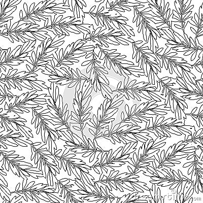 Graphic olive branch pattern Stock Photo