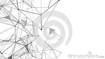 Graphic plexus background.Abstract geometric connect lines and dots.Technology banner on a white background .Molecule structure an Stock Photo