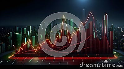 graphic projected in 3d on the city floor Stock Photo