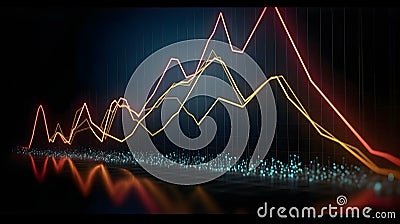 graphic projected in 3d reflected Stock Photo