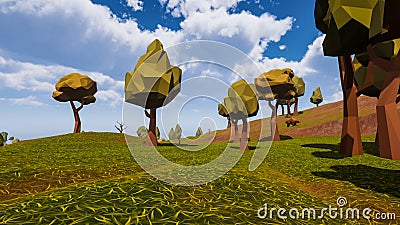 3D Render Polygon Background to ecology and sustainable development, environmental concept to safeguard biodiversity and growing Stock Photo