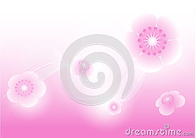 Graphic sakura flowers symbol of spring in Japan Vector Vector Illustration