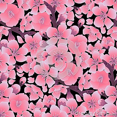 Graphic sakura pattern Vector Illustration