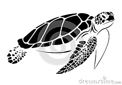 Graphic sea turtle, vector Vector Illustration